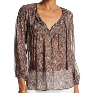 🌿⚪️⚫️Joie Suzetta Silk Sheer Blouse